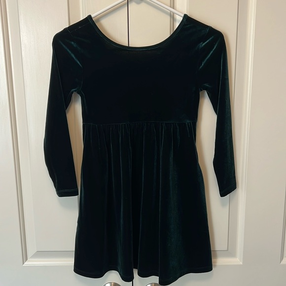 Old Navy girls green velvet long sleeve dress, size M - Picture 2 of 4